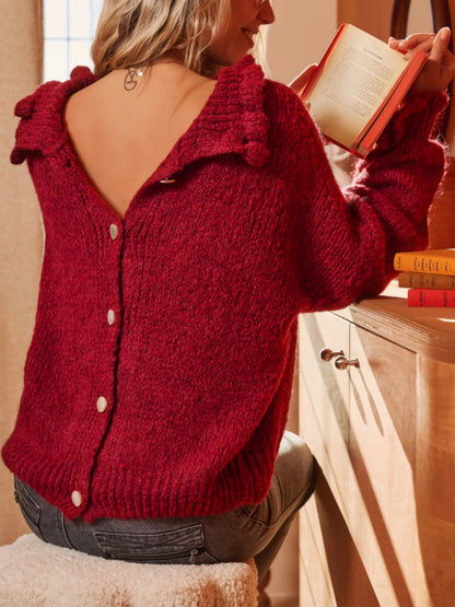 Pull en laine pour femme avec décolleté plongeant au dos Chic und Stil