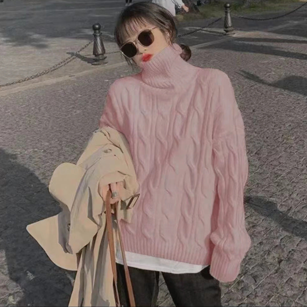 Pull en tricot pour dames avec col montant Chic und Stil
