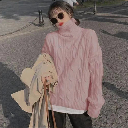 Pull en tricot pour dames avec col montant Chic und Stil