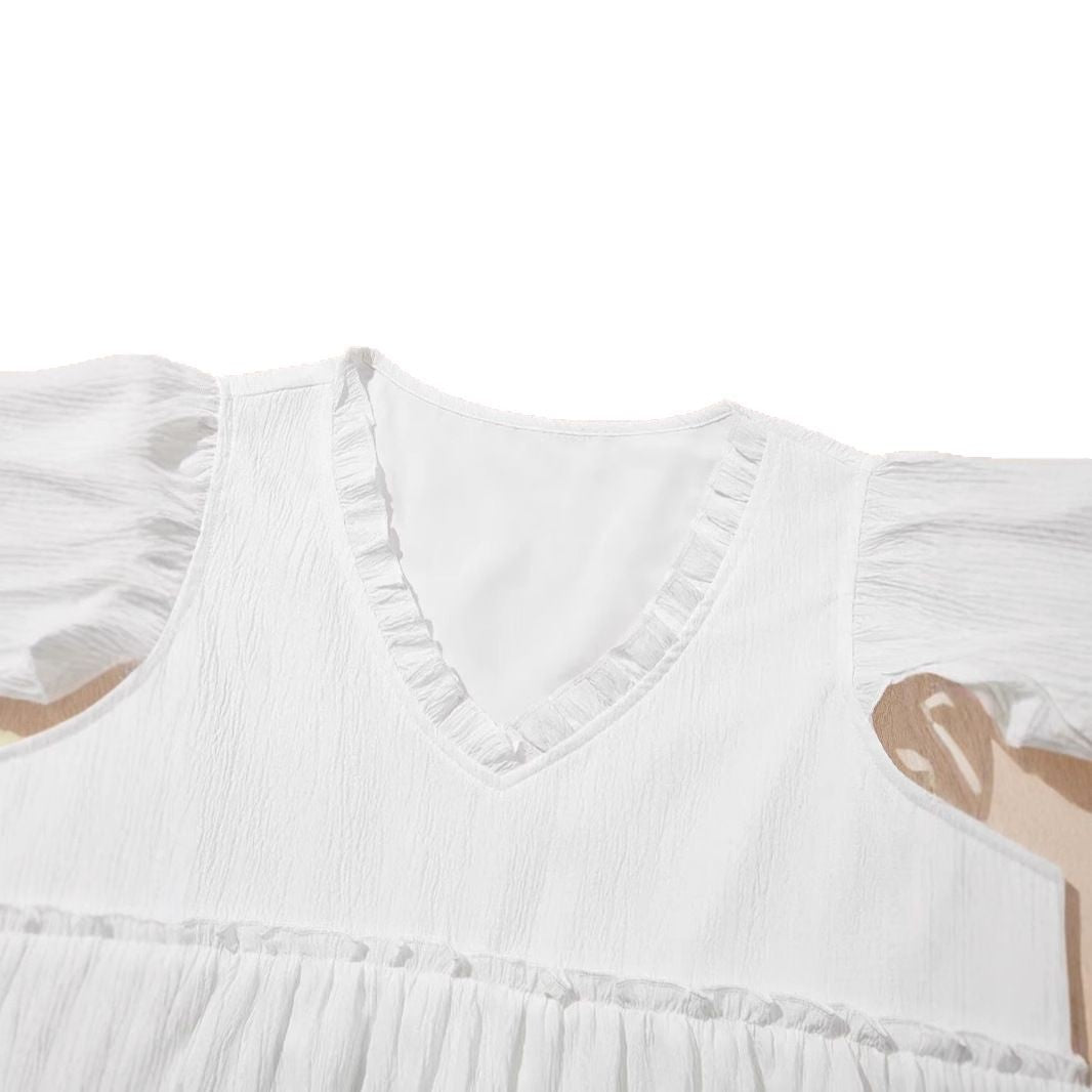 Blouse en viscose légère pour femmes avec détails en volant et coupe décontractée Chic und Stil
