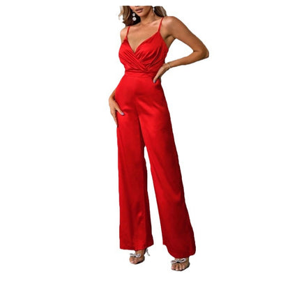 Dames élégant combinaison avec drapage cintré et fines bretelles Chic und Stil