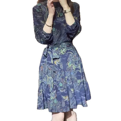 Robe portefeuille imprimée florale pour femmes avec ceinture Chic und Stil