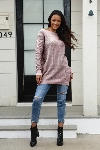 Pull en tricot surdimensionné pour femmes avec un motif texturé doux Chic und Stil