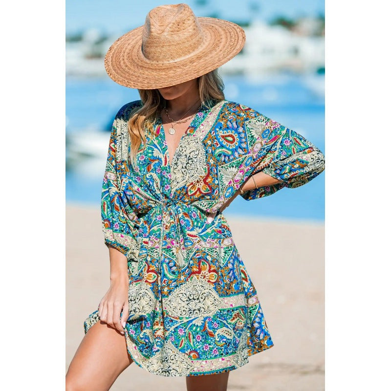Robe de plage à lien Bohemian pour femmes Chic und Stil