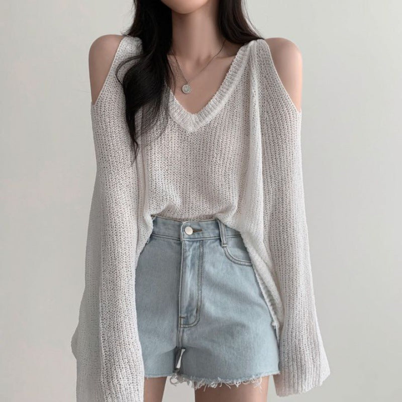 Pull décontracté pour femme avec épaules dénudées et coupe large Chic und Stil