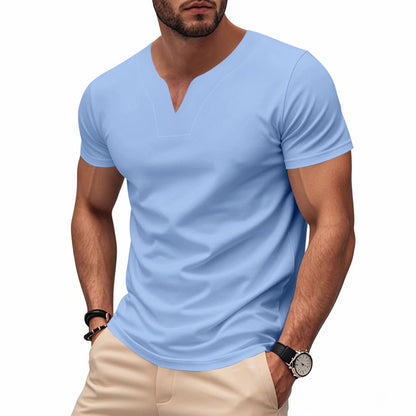 Homme t-shirt moderne à col en V en matériau respirant Chic und Stil