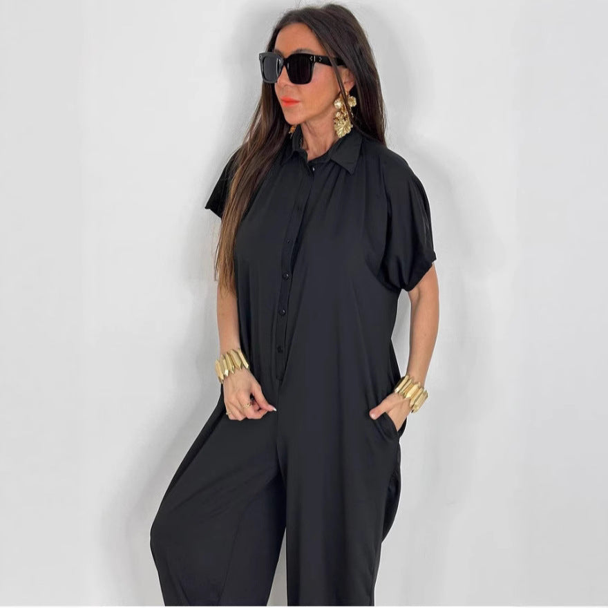 Dames Jumpsuit à motif léopard avec coupe décontractée et poches pratiques Chic und Stil