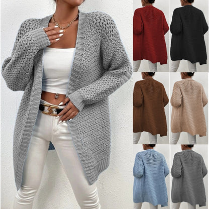 Dames gros tricot cardigan avec mailles ouvertes Chic und Stil