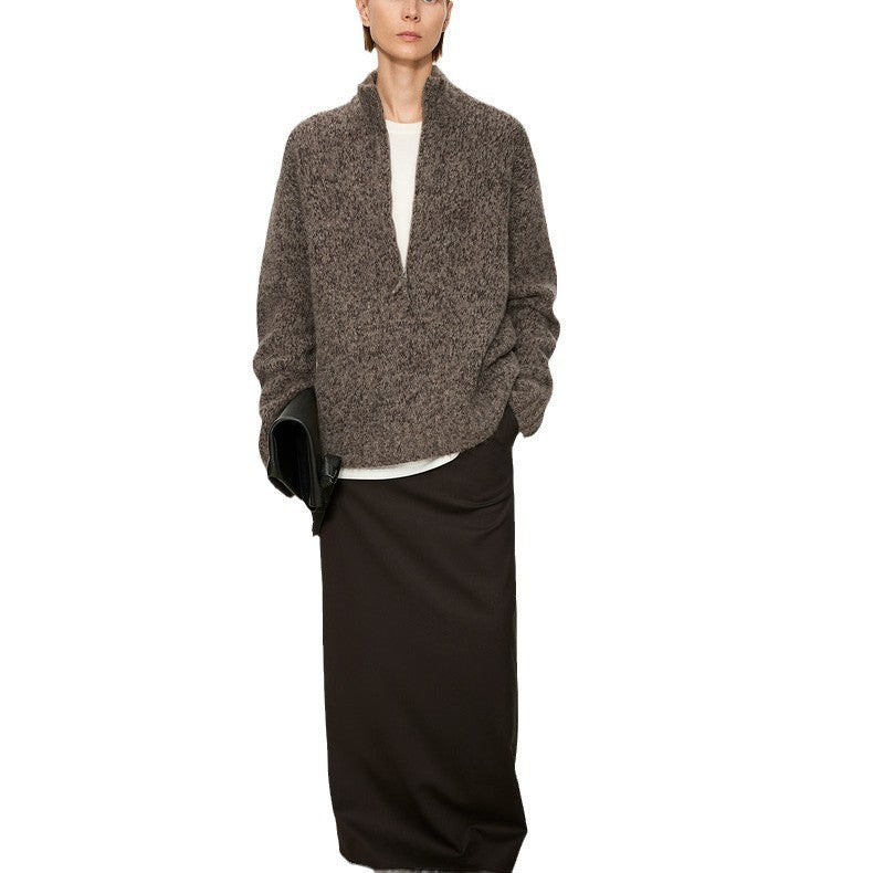 Dames gilet en maille douillette avec décolleté en V et coupe oversize Chic und Stil