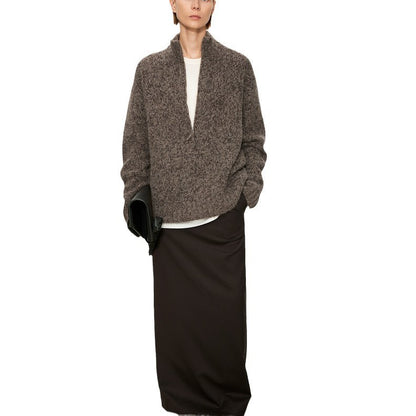 Dames gilet en maille douillette avec décolleté en V et coupe oversize Chic und Stil