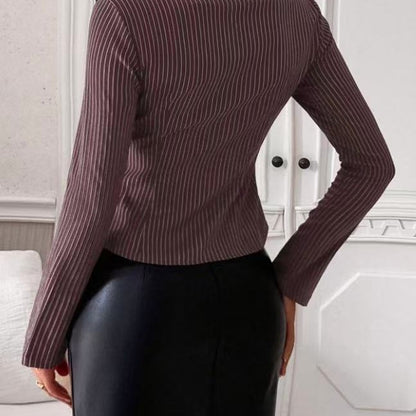 Blouse femme à manches longues avec un fin motif à rayures Chic und Stil