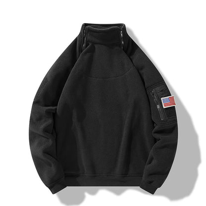 Fleece pullover for men with a high collar and practical zip pockets Chic und Stil