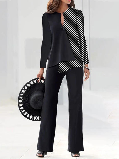 Dames Ensemble de costume élégant et moderne avec design asymétrique Chic und Stil