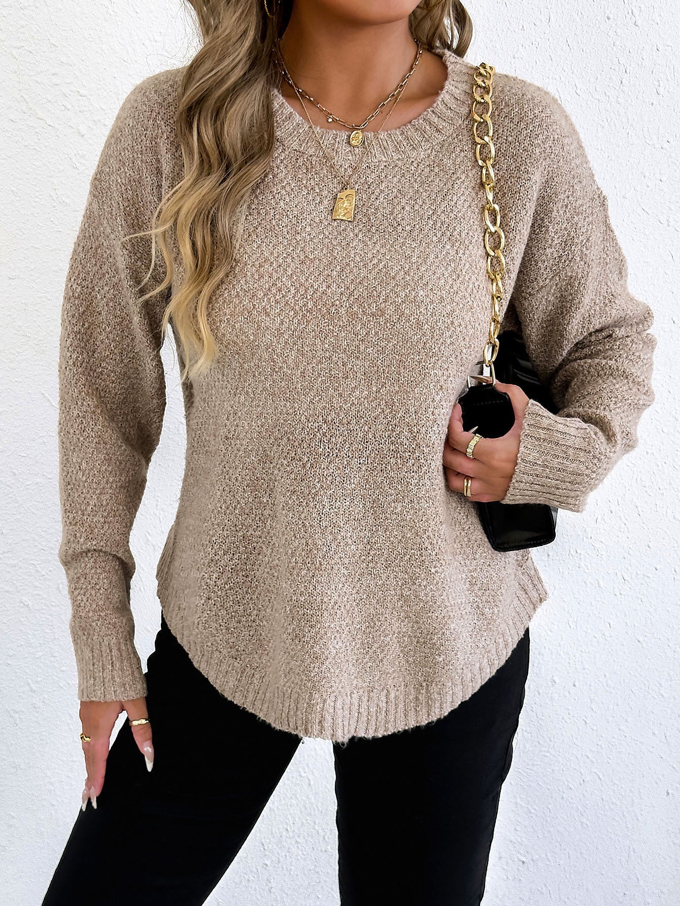 Pull en tricot décontracté pour femmes avec motif structuré de haute qualité Chic und Stil
