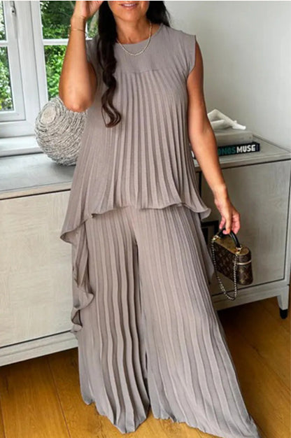 Robe maxi plissée pour femmes avec coupe élégante et silhouette fluide Chic und Stil