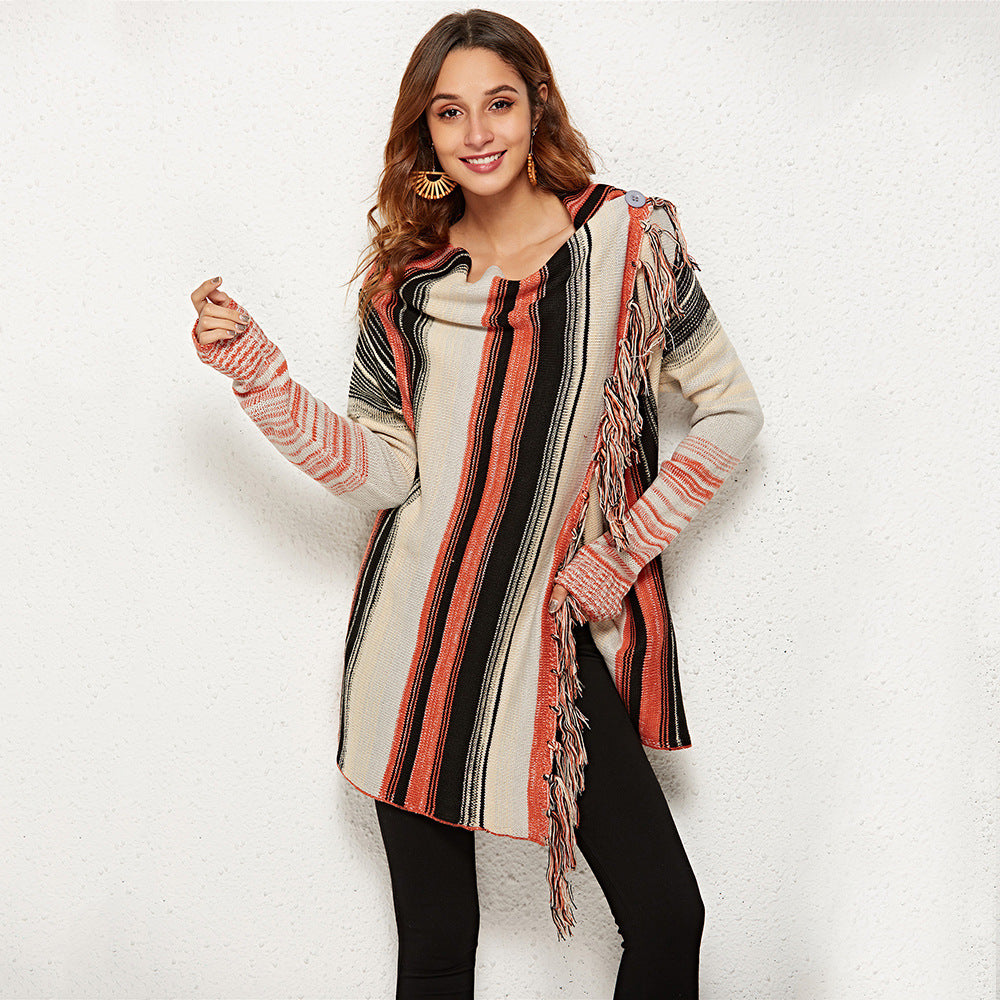 Dames Boho-style cardigan avec franges Chic und Stil
