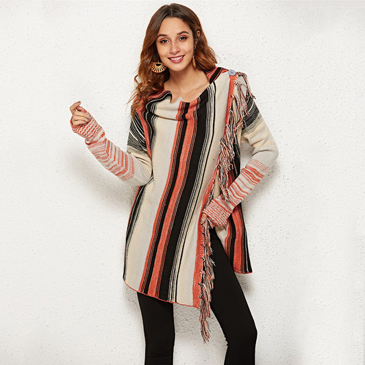Dames Boho-style cardigan avec franges Chic und Stil