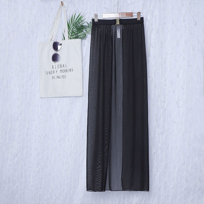 Dames robe de bain maxi transparente Chic und Stil