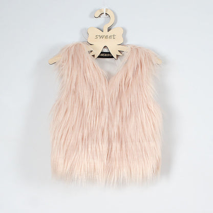 Dames Gilet en fausse fourrure douce avec col montant Chic und Stil