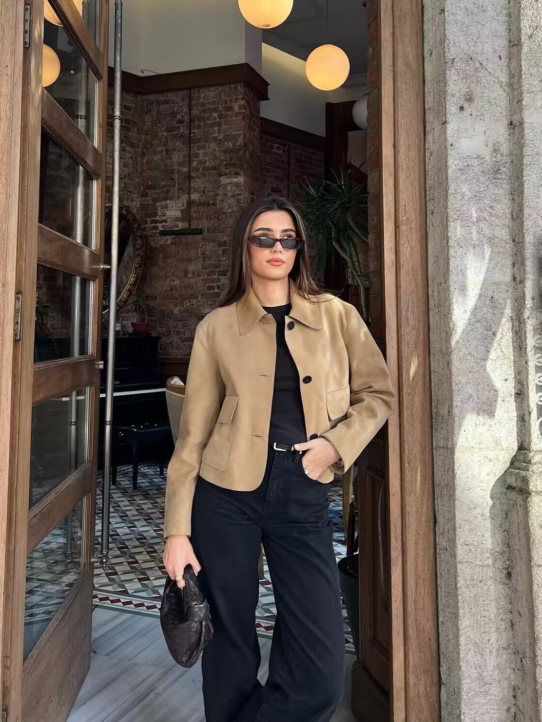 Women Slim Suede Jacket Chic and Style