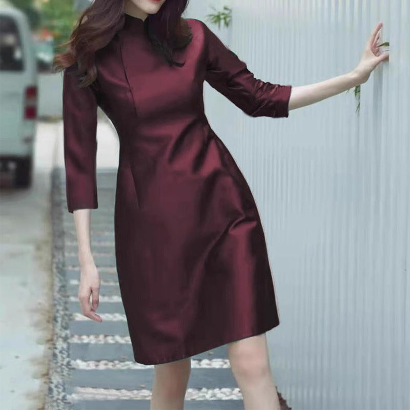 Robe A-Line à col montant sophistiqué pour femmes Chic und Stil