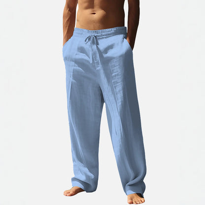 Casual linen pants for men with elastic waistband and side pockets Chic and Style