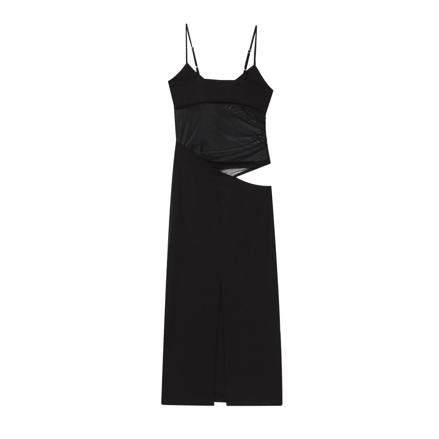 Robe maxi femme avec design asymétrique raffiné et élégantes bretelles spaghetti Chic und Stil