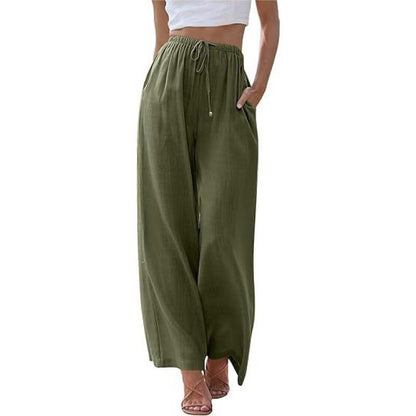 Wide palazzo pants for women with elastic waistband and side pockets Chic und Stil