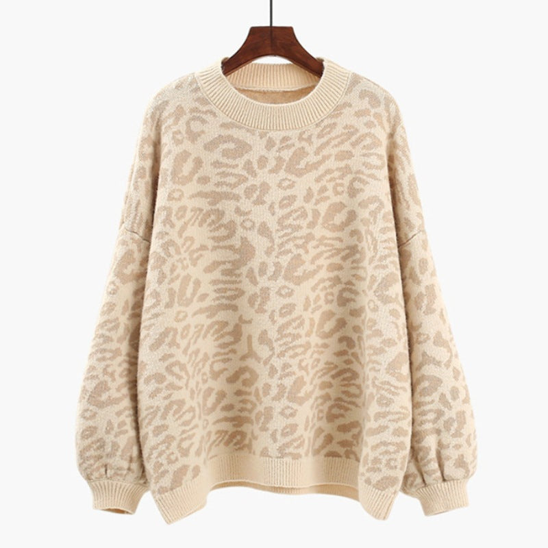 Pull en tricot surdimensionné pour femmes avec motif léopard et matériau doux Chic und Stil