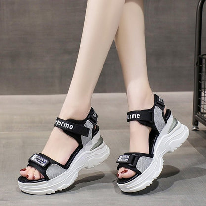 Sandales Sportives pour Femmes avec Design de Sangle Scintillant Chic und Stil