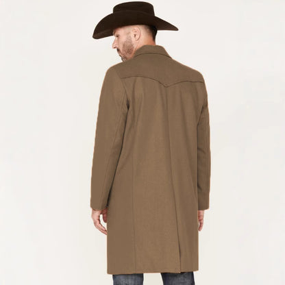 Elegant long sleeve coat for men with modern accents Chic and Style