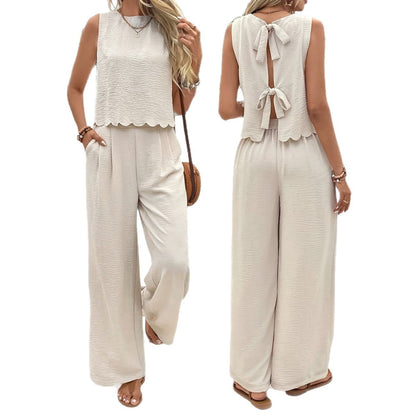 Dames Combinaison décontractée avec décolleté élégant au dos et jambes larges Chic und Stil