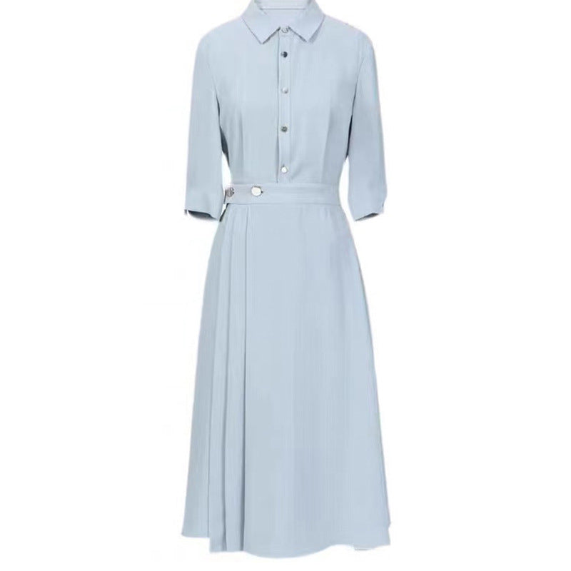 Robe chemise élégante pour femmes avec jupe plissée Chic und Stil