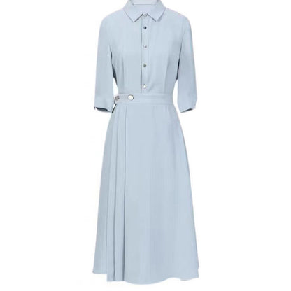 Robe chemise élégante pour femmes avec jupe plissée Chic und Stil