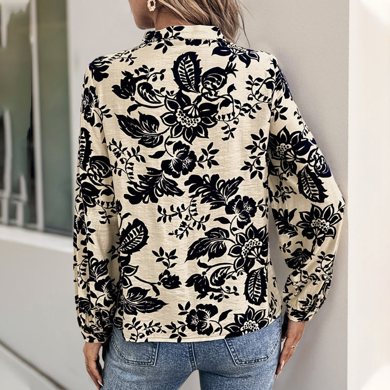 Chemisier pour femmes avec motif floral et plis décoratifs Chic und Stil