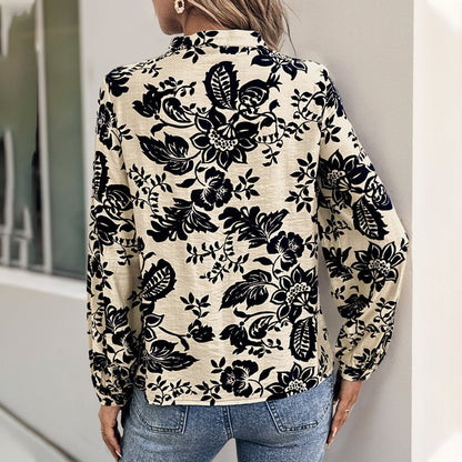 Chemisier pour femmes avec motif floral et plis décoratifs Chic und Stil