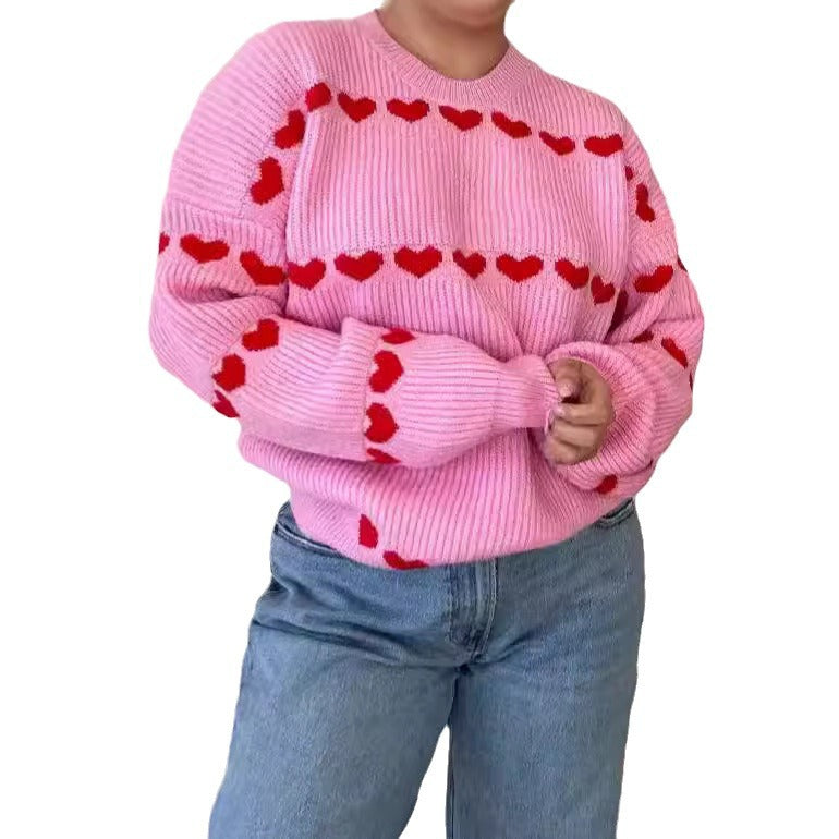 Pull confortable pour femmes avec motif en forme de cœur Chic und Stil