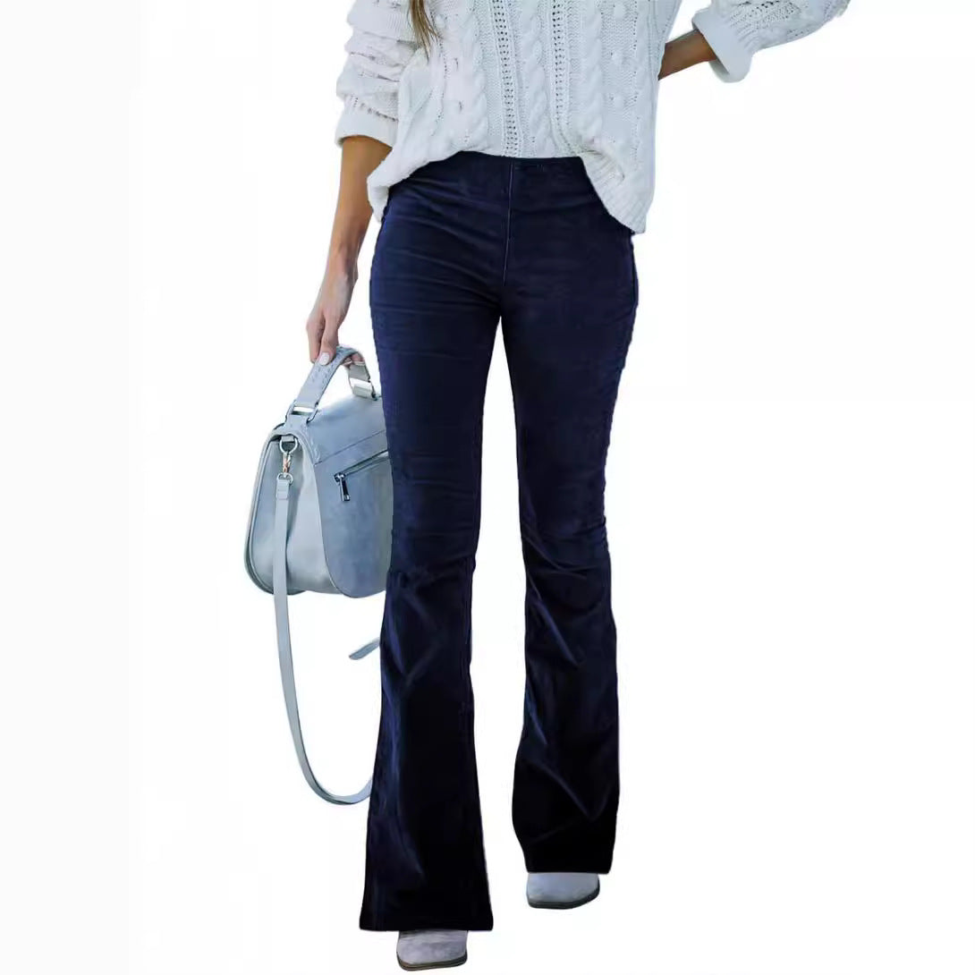 Wide women's corduroy pants in soft fabric and high waist Chic and Style