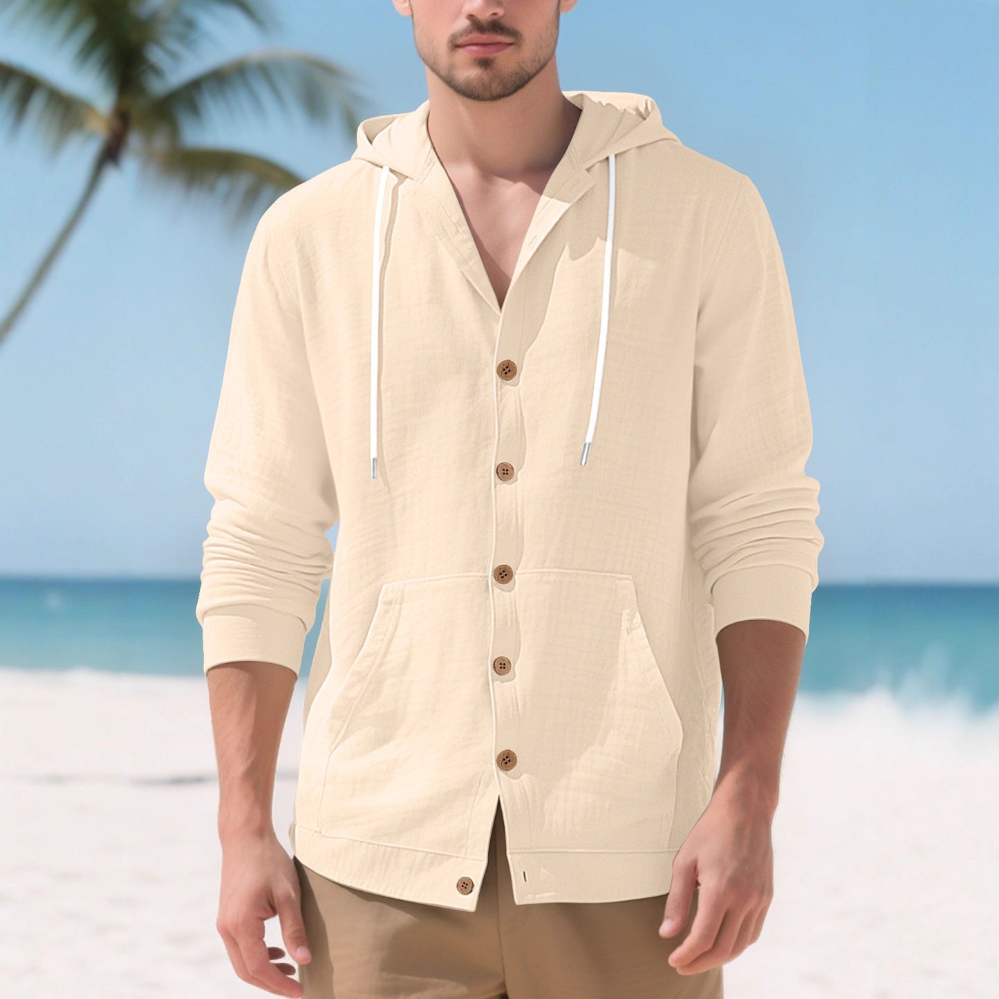 Elegant casual jacket for men with hood and practical pockets Chic and Style