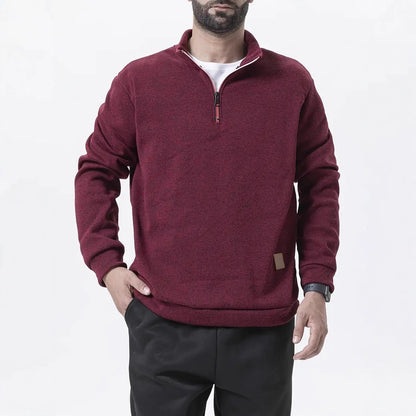 Men's fleece pullover with half zipper Chic and Style