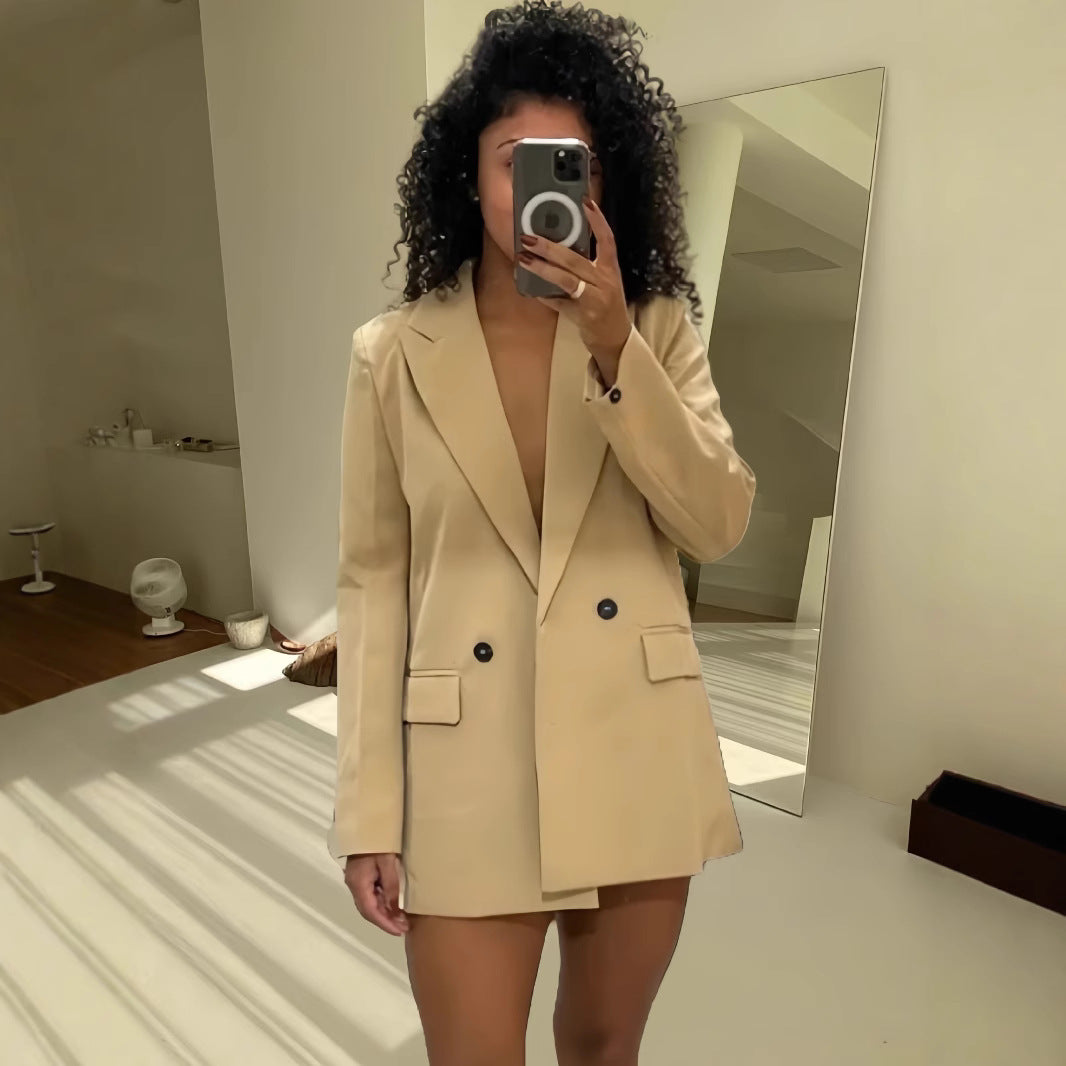 Dames Blazer Oversize à la mode Chic und Stil