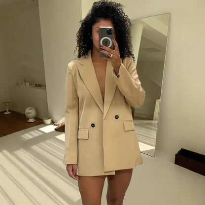 Dames Blazer Oversize à la mode Chic und Stil