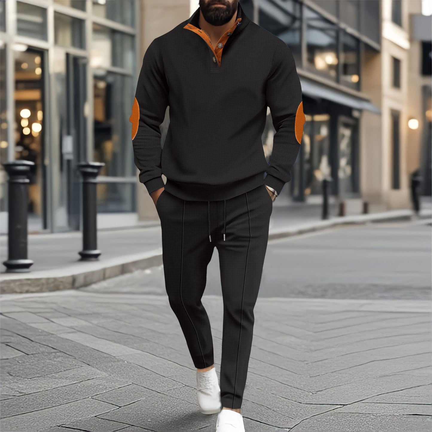 Sport leisure set for men with innovative cut and trendy knot details Chic and Style