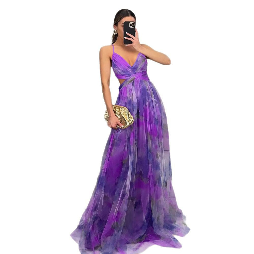 Femme Élégante Robe Maxi avec des détails découpés raffinés et un design fluide Chic und Stil