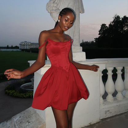 Robe Mini Corset Off-Shoulder Femme Chic und Stil
