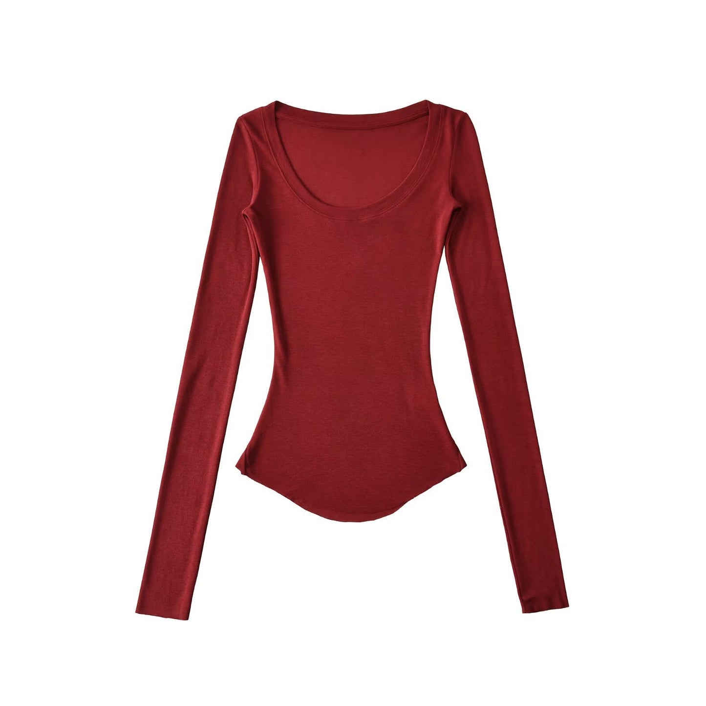 Chemisier à manches longues pour femmes avec un col rond élégant et une coupe cintrée Chic und Stil