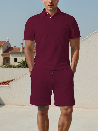 Ensemble de polo et shorts pour hommes avec design respirant et taille élastique Chic und Stil