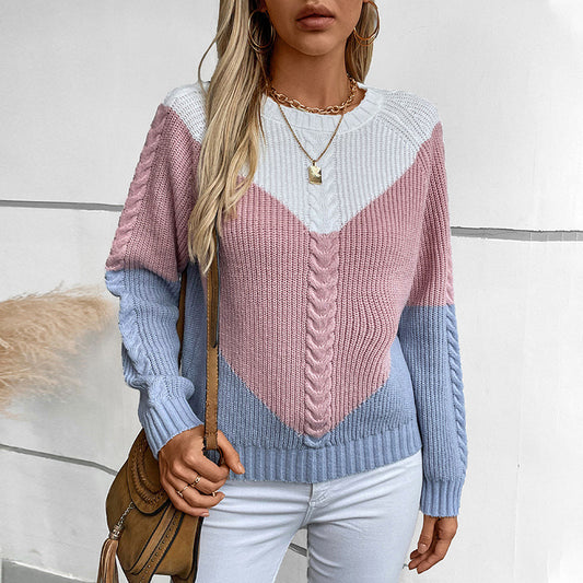 Pull en tricot à motifs géométriques et à côtes torsadées pour femmes Chic und Stil
