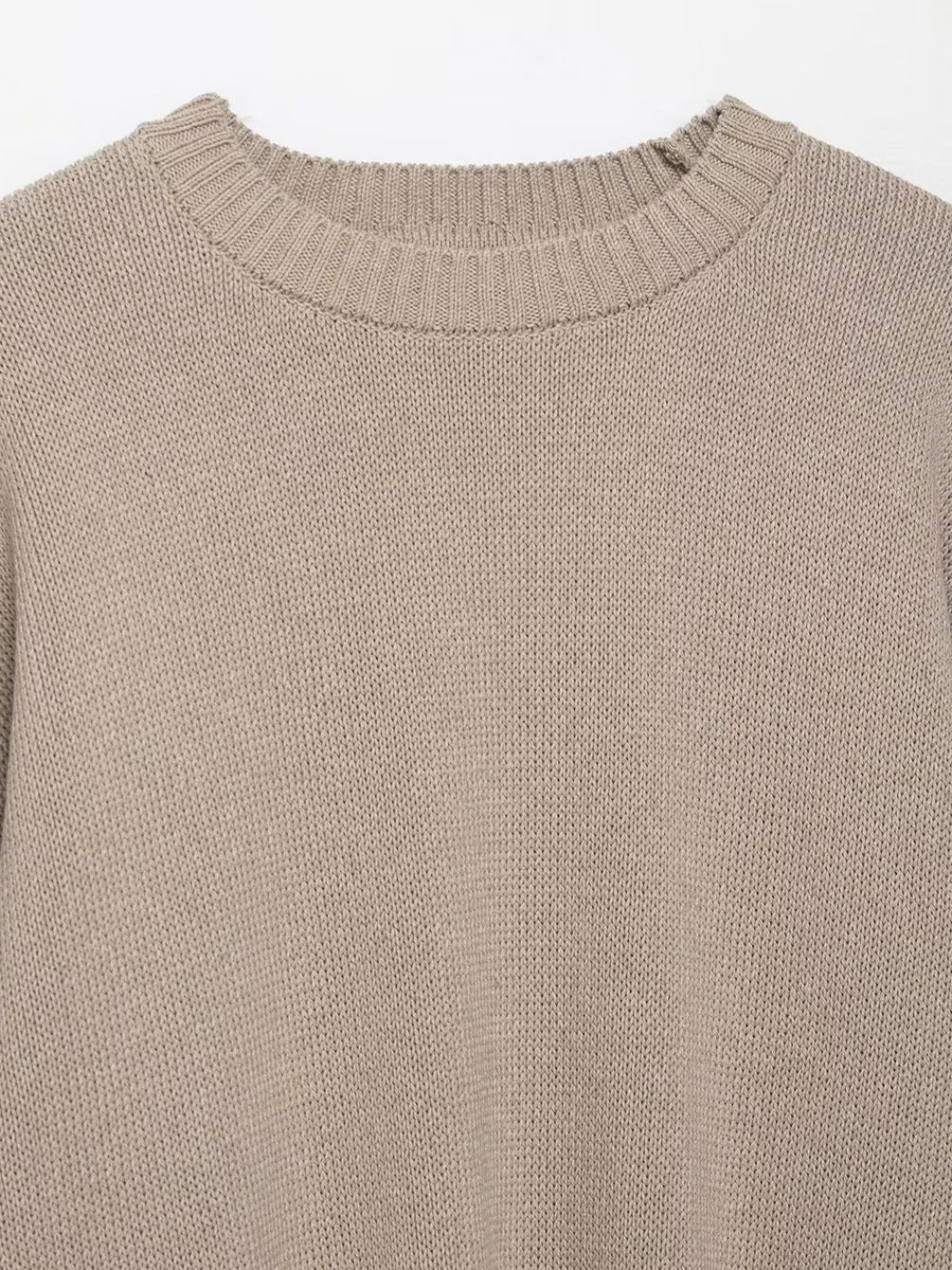 Pull en tricot décontracté pour femmes avec épaules tombantes et ourlet large Chic und Stil