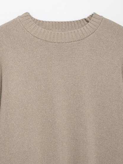 Pull en tricot décontracté pour femmes avec épaules tombantes et ourlet large Chic und Stil